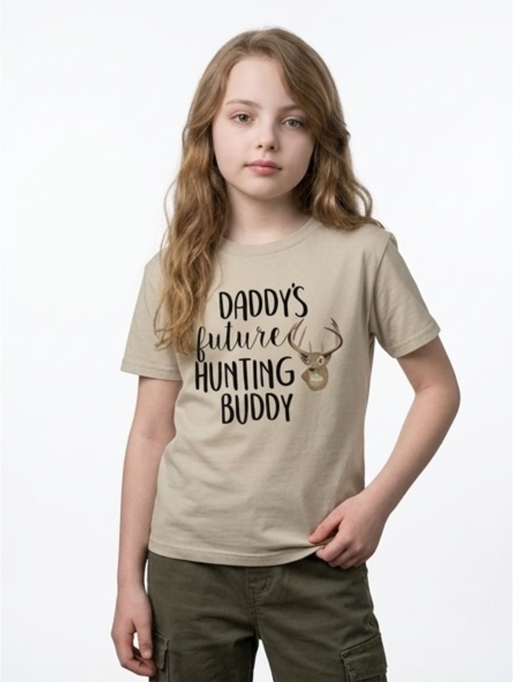 Custom Gender Neutral Unisex Daddy’s Future Hunting Buddy kids youth t shirt